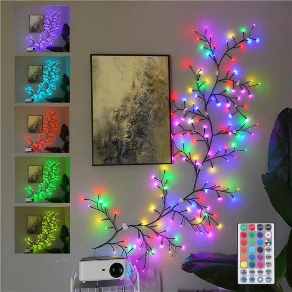 Christmas Decorations 18 Multi-Color 144 LED 6FT Willow Vine Lights